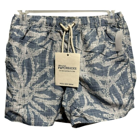 Mens Original Paperbacks Waikiki Volley Swim Trunks Slate Blue Sz XL - Picture 1 of 5